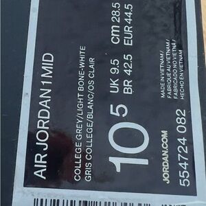 Jordan Air Mid in College Grey and Light Bone